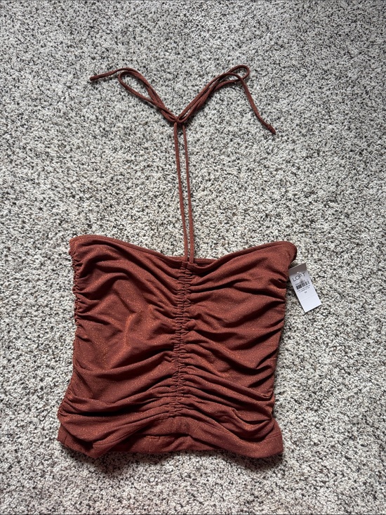 LOFT Tops - Womens Rust Ruched Halter Tube Top - Loft